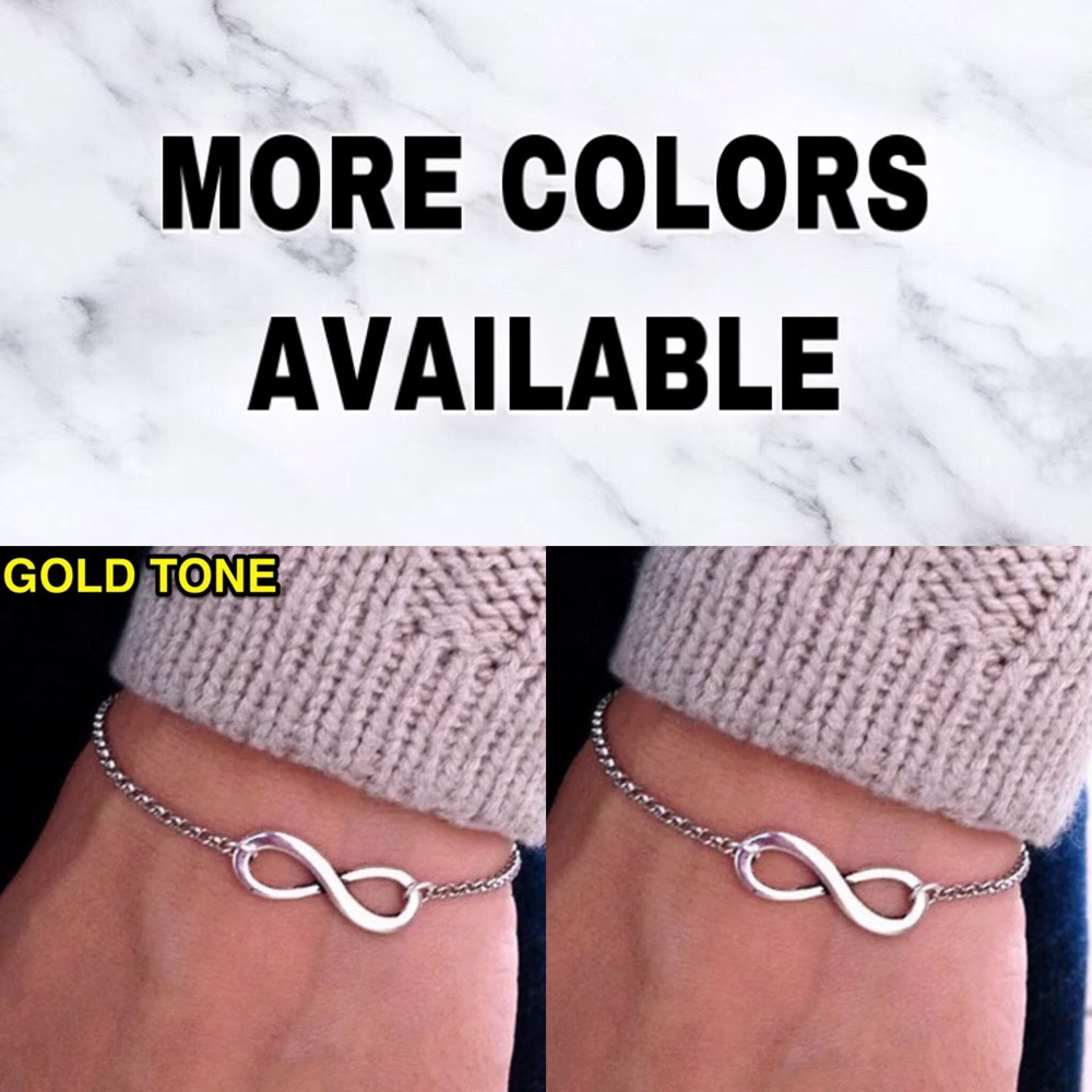 ⚜️[𝟯/$𝟭𝟴]⚜️Gold Infinity Bracelet Bangle NEW - Picture 6 of 8